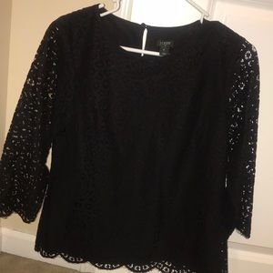 Jcrew black lace blouse